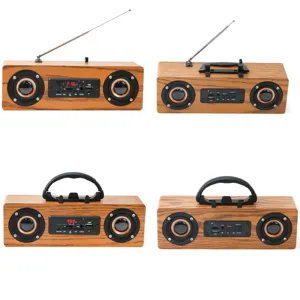 2*5W hochwertige Holz-Blue-Tooth-Radio-Lautsprecher für den Innenbereich Stereo-Bass kabellose BT-Lautsprecher