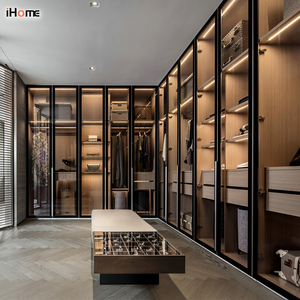 <span class=keywords><strong>Ihome</strong></span> ตู้เสื้อผ้าห้องนอนหรูหราแบบกำหนดเองตู้เสื้อผ้าเดินในตู้เสื้อผ้าไม้ - Product Image 5