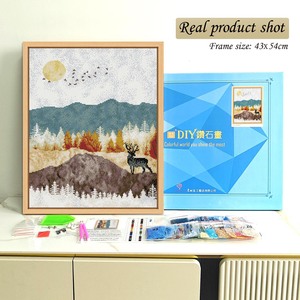 ชุดภาพวาดเพชรลายภูเขาและกวางพร้อมกรอบรูปทรงสี่เหลี่ยมผืนผ้าแบบ DIY - Product Image 2