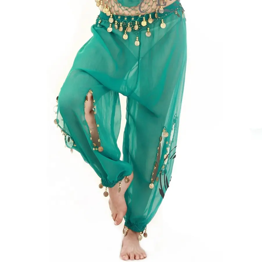 Commercio all'ingrosso Danza Del Ventre Harem Pants India Pantaloni Con Oro Comm.