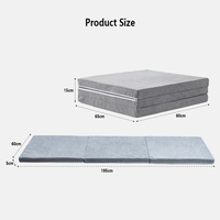 Saien Factory matelas à trois plis lit simple portable super doux en mousse à mémoire de forme sur-matelas avec sac de rangement