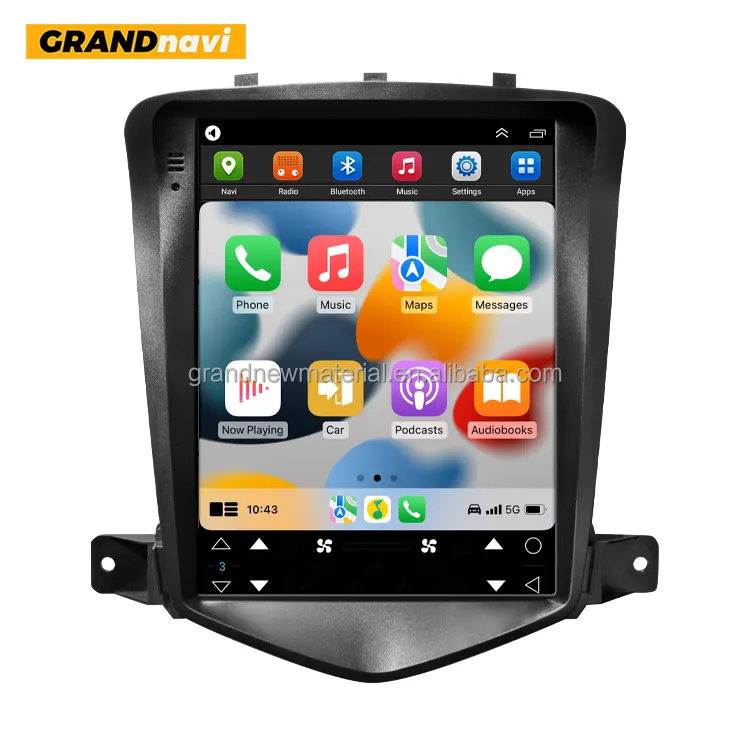 GRANDnavi 9.7 Inch Vertical Touch Screen DVD Player Android Car Radio Work QLE Car Play Carplay for Cruze tesla style