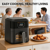 Friteuse à air intelligente personnalisée avec écran tactile couleur, four de cuisson, affichage LCD, certifiée CE ETL GS