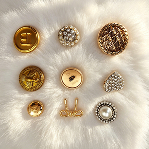Handicraft Decor Zinc Alloy Round <b>Buttons</b> High Polished Gold Custom Engraved Brand Brass Shank Ornament <b>Buttons</b> - Product Image 2