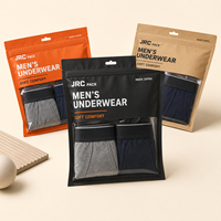 Sacs d'emballage en plastique Doypack à fermeture éclair avec finition mate personnalisée pour sous-vêtements et chaussettes, emballage transparent pour culottes