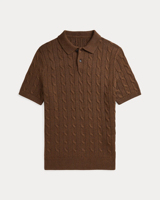 Pull en maille pour homme, vente chaude du fabricant, pull en maille torsadée en coton à manches courtes, polo tricoté de luxe pour homme