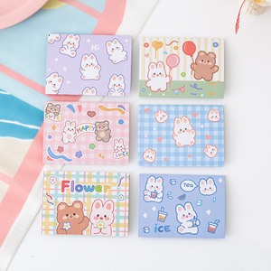 Fresh Ins Lover Cute Cartoon Plaid Foldable Birthday Festival Greeting Thank You Gift Message Envelope Letter Paper Card