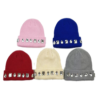 Bonnet d'hiver unisexe de haute qualité gros strass populaire OEM ODM design plusieurs couleurs pois fruits arcs lettre article chaud LRR