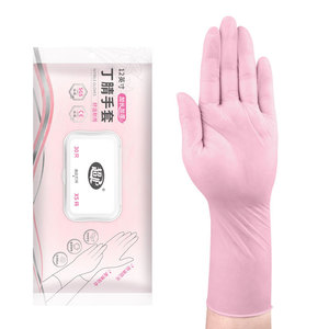Gants en nitrile rose de 12 pouces, de qualité alimentaire, épais, durables, pour la vaisselle et le nettoyage domestique (Jiazhan) - Product Image 2
