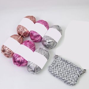 Metallic Melange Eco-Polyester T-Shirt Yarn for Handmade Bags - Product Image 5