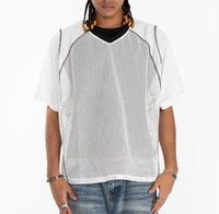 T-shirt OEM respirant à séchage rapide, coupe décontractée personnalisée, manches courtes, col en V, jersey streetwear, t-shirt de sport en mesh pour homme