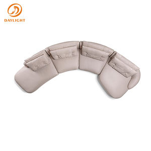 सोफा आधुनिक घुमावदार मल्टी-सीट चमड़े के सोफे के साथ नरम कुशन प्रीमियम लिविंग रूम फर्नीचर - Product Image 3