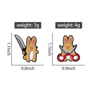 Angry Bunny con <span class=keywords><strong>motosierra</strong></span> esmalte Pin divertido conejo broche solapa insignia joyería regalo para niños adolescentes amigos a granel - Product Image 6