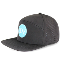 Casquette de sport unisexe HS15 OEM personnalisée en usine, imperméable, à 6 panneaux, à visière plate, avec trous découpés au laser, pour le surf, le canoë et les loisirs