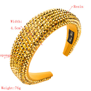 LRTOU, venta al por mayor, accesorios para el cabello a la moda, diadema de esponja de cristal de 4,5 CM, diadema barroca acolchada con diamantes de imitación ostentosos de lujo para <span class=keywords><strong>mujer</strong></span> - Product Image 5