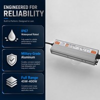 Alimentation LED IP67 300W/400W 180-240V Série BDX en aluminium à tension constante pour éclairage architectural extérieur CE RoHS