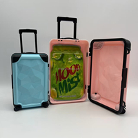 Boîte de rangement personnalisée en forme de mini-valise avec ensemble de sacs en Mylar holographique pour l'emballage de bonbons et de gommes - Étanche à l'humidité et aux odeurs