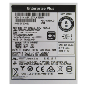 Disco Duro Nuevo M40TH 14G 8TB 7.2K SAS 12Gbps de 3.5 Pulgadas con Conexión en Caliente - Product Image 2