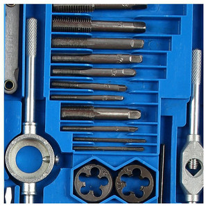 Jeu de 40 matrices de taraudage en acier allié Filetage M3-M12 Tarauds métriques Clé à tarauder Kit de bricolage Clé à tarauder Outils à main - Product Image 4