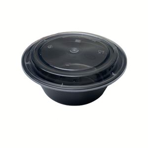 Contenants de préparation de repas réutilisables de 7 pouces, compatibles micro-ondes, avec couvercles hermétiques, boîte de rangement alimentaire ronde en plastique My1000 - Product Image 1