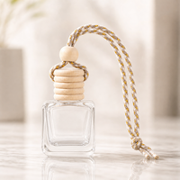 Diffuseurs d'huiles essentielles en verre suspendus avec bouchons en bois, parfum longue durée, sans alcool, pour désodorisant de voiture