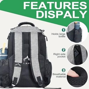 Sac à dos de golf de disque OG V2, échantillon gratuit, grande capacité, design robuste et durable, 2 compartiments principaux et latéraux. - Product Image 5