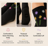 Chaussettes de yoga en coton de haute qualité pour femmes, chaussettes antidérapantes pour le Pilates, chaussettes mi-mollet personnalisées pour le Pilates pour femmes