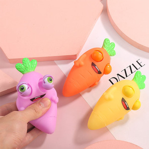 Juguete Antiestrés Creativo de Zanahoria con Ojos Saltones, Juguete Sensorial para Aliviar el Estrés, Juguete de Fruta para Apretar y Salirle los Ojos - Product Image 6