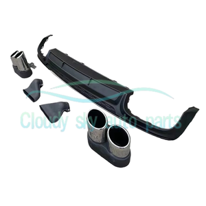 Diffusore Posteriore Stile S6 in ABS Argento o Nero con Acciaio Inossidabile per <span class=keywords><strong>A6</strong></span> S-line <span class=keywords><strong>2019</strong></span>+ - Product Image 2