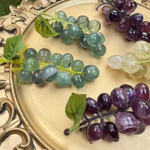 New Arrival Natural High Quality Fengshui Healings Stone Fluorite Grape Carving For Decoration