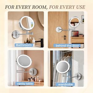 <span class=keywords><strong>Miroir</strong></span> de courtoisie LED double face CF 1X/10X, 3 couleurs de lumière, écran tactile, intensité réglable, 360° ° <span class=keywords><strong>Miroir</strong></span> de maquillage éclairé mural pivotant - Product Image 6