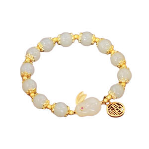 Cadeau d'anniversaire antique petit bracelet lapin de jade design haute beauté avec explosifs nouveau style pour <span class=keywords><strong>les</strong></span> <span class=keywords><strong>amis</strong></span> - Product Image 2