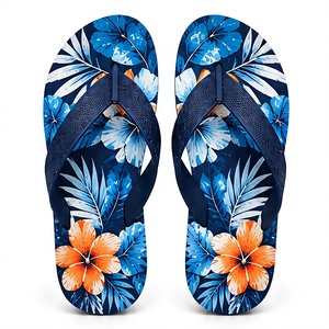 Sandales de plage en gros à lanières côtelées pour l'été, usage décontracté en extérieur, tongs confortables antidérapantes - Product Image 1