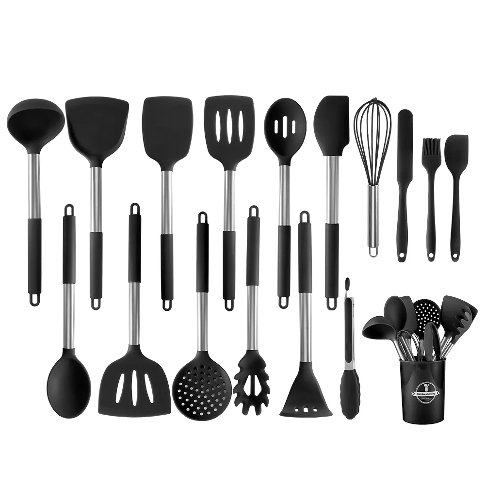 Amazon High Quality 14PCS Spoons Cooking Tools Kitchen Accessories Utensils Set 17pcs Silicon Utensil Kitchen Tools