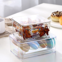 Boîte plastique transparente PS carrée de différentes tailles boîte d'emballage de Mousse de gâteau de bonbons