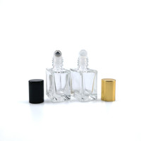 EN STOCK MAINTENANT – Flacon en verre transparent carré de 5 ml, 10 ml, 15 ml avec bouchon à vis et impression sérigraphiée, rechargeable, pour huiles essentielles et parfums