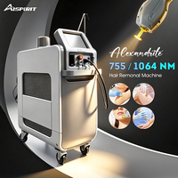 Machine d'épilation permanente verticale sur chariot, à refroidissement DCD, avec technologie Alexandrite YAGings 755nm Emerald, pour peaux claires, blondes et poils fins