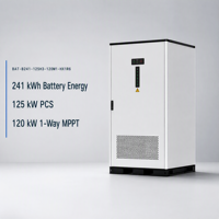 Batterie solaire 241 kWh, armoire micro-réseau photovoltaïque, panneaux solaires 125 kW, PCS 120 kW, MPPT, pack de batteries LiFePO4, BMS, EMS