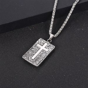 Titanium Steel Skull Reaper Pendant Necklace Men's Hip Hop <b>Cross</b> Charm SP893 - Product Image 4