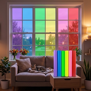 Película Decorativa Autoadhesiva <span class=keywords><strong>para</strong></span> Ventanas y <span class=keywords><strong>Puertas</strong></span>, Vinilo Decorativo con Purpurina <span class=keywords><strong>de</strong></span> Colores y Efecto Esmerilado - Product Image 1