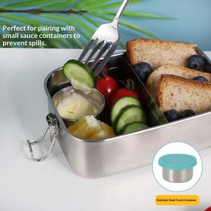 304 Stainless Steel <b>Lunch</b> <b>Box</b> With Partition Straight-Shaped Food Storage <b>Box</b> Thickened Food Storage Bento <b>Box</b> - Product Image 3