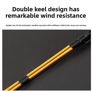 Parapluie d'affaires pliant automatique noir à 12 baleines, protection UV, double armature 12K pour jours ensoleillés et pluvieux - Product Image 5