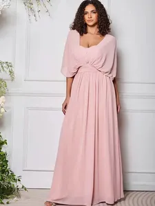 Demi Wrap manches plissées une ligne robes en mousseline de soie <span class=keywords><strong>rose</strong></span> pour <span class=keywords><strong>demoiselle</strong></span> <span class=keywords><strong>d</strong></span>'<span class=keywords><strong>honneur</strong></span> personnalisé grande taille robes de <span class=keywords><strong>demoiselle</strong></span> <span class=keywords><strong>d</strong></span>'<span class=keywords><strong>honneur</strong></span> de créateur de mode - Product Image 4