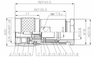 Tất cả các đồng RF kết nối đồng trục N-J7D năm mảnh thiết lập loại nam đầu N kết nối cho lmr400 Cáp lắp ráp