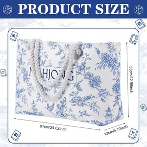 Bolsa de Almacenamiento para Mahjong Americana de Poliéster Estampado, Juego de 3 Piezas, Impresión Serigrafiada, Gran Capacidad, Portátil, para Viaje - Product Image 2