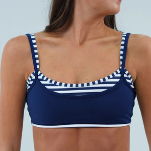 <span class=keywords><strong>Reggiseno</strong></span> <span class=keywords><strong>Sportivo</strong></span> da Donna OEM Personalizzato con Collo Quadrato, Strisce a Contrasto, Spalline Sottili Regolabili, Morbidissimo e Elasticizzato in Quattro Direzioni per Yoga e Fitness - Product Image 3