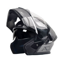 Casques de moto à visière rabattable de sécurité, visière double, casque intégral, compatibilité toutes saisons, vente en gros d'usine, casque modulaire, scooter