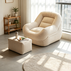 Sillón de Acento de Pana al por Mayor con MOQ Bajo, Sillón Barril Extragrande Comprimido al Vacío, Precio Directo de Fábrica para Hoteles y Apartamentos - Product Image 2