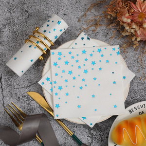 Blue Star Printed Paper Napkins 250mm Disposable For Parties And Gatherings - Product Image 2