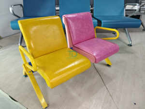 Sillas de Espera para Niños Foshan, Sillas de Recepción para Hospitales, Sala de Espera Moderna, Acero Frío, Recubrimiento de Polvo Colorido, Metal para Clínica - Product Image 2